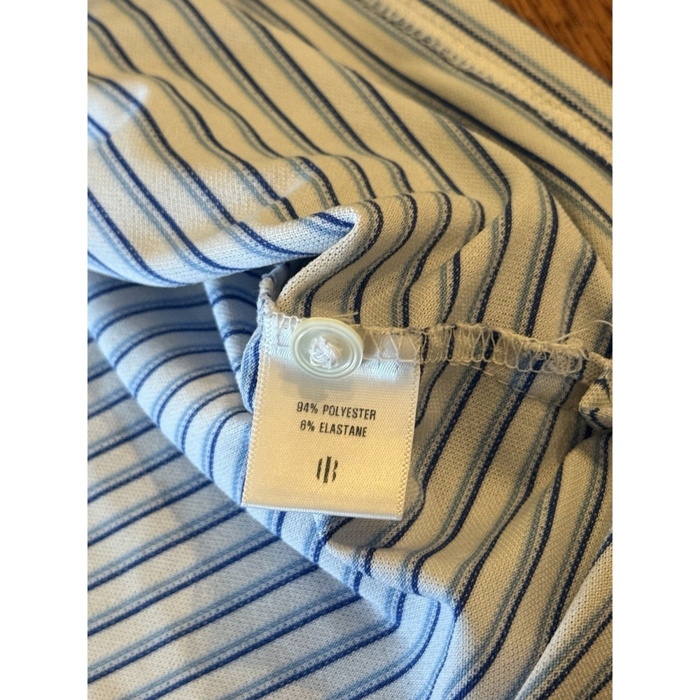 Holderness & Bourne Polo Golf Shirt Mens XL Tailored Fit Blue Striped Embroidery - Picture 4 of 8